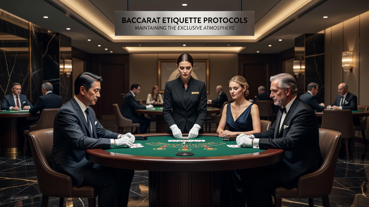 Nahaufnahme eines Baccarat-Spielers beim Platzieren von Chips mit formeller Haltung