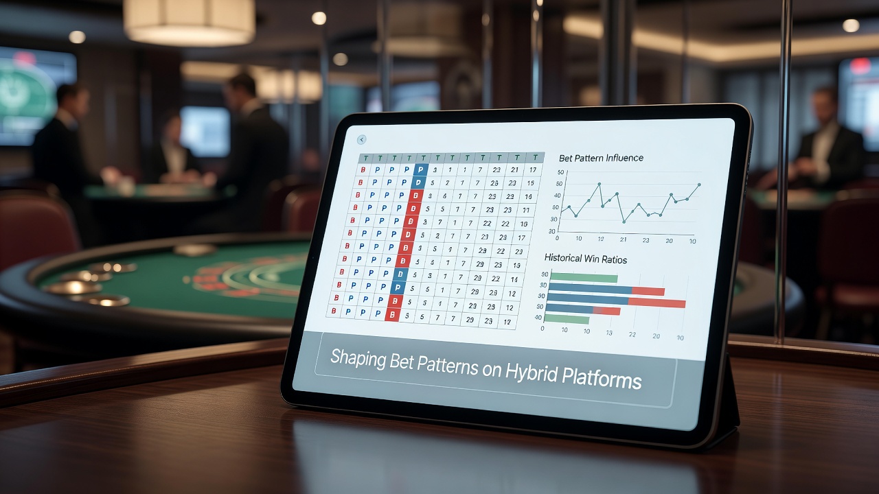 Detailansicht einer digitalen Baccarat-Scorecard mit Farbkodierung und Wettverlauf auf Hybrid-Plattform