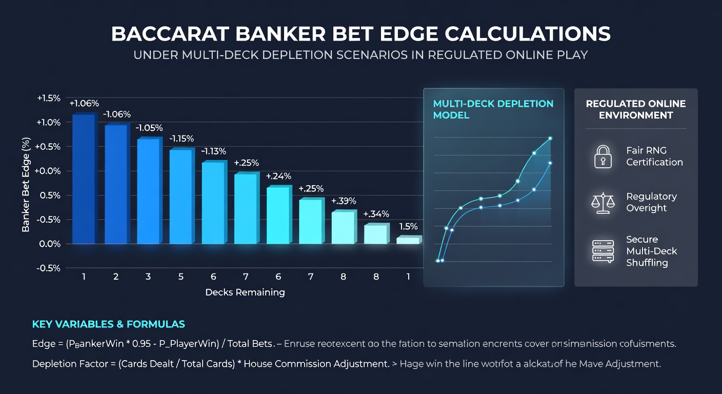Diagramm zur Analyse von Multi-Deck-Depletion und Banker-Bet-Edge in Online-Baccarat
