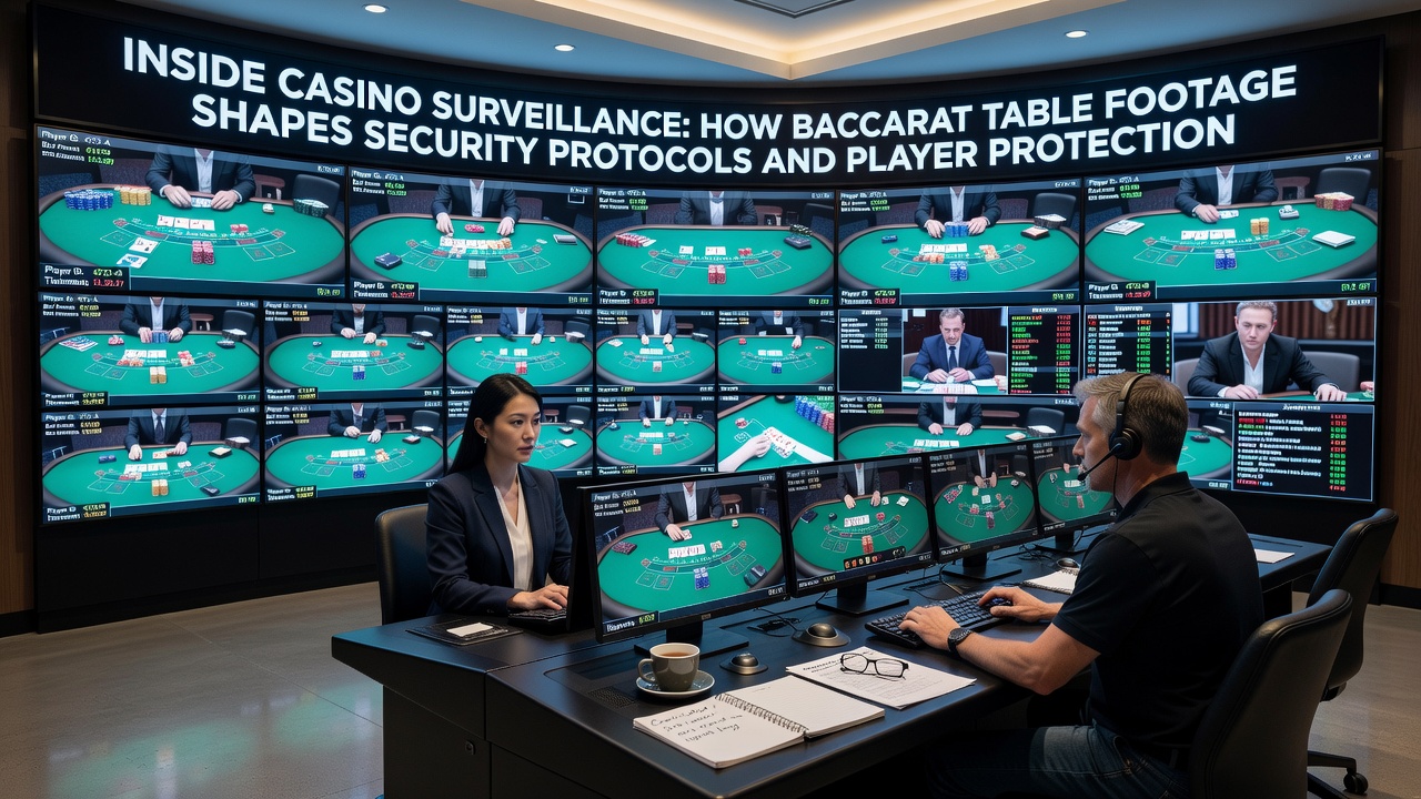 Detailansicht eines Monitors mit Baccarat-Spielanalyse und Markierungen für Spielerprofile
